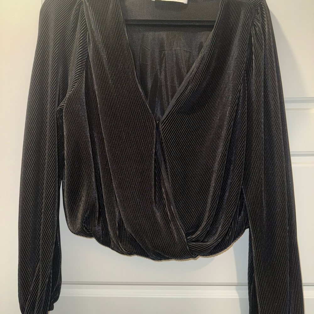 Black Pleated Blouse